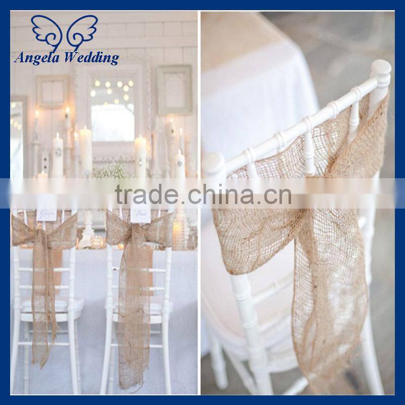 SH013C cheap wedding champagne organza chair sash