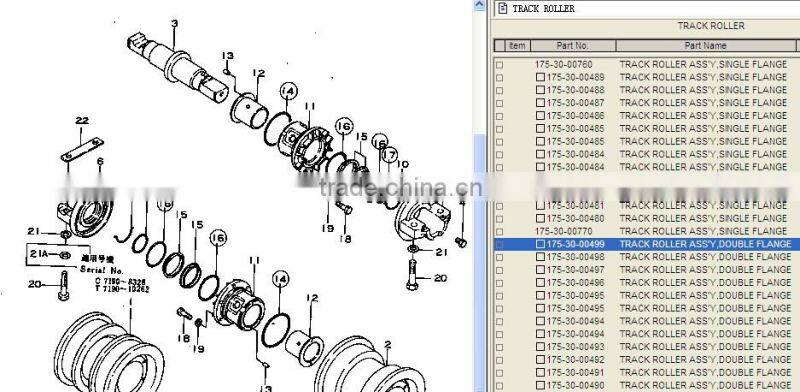 Earthmoving Spare Parts Bulldozer Undercarriage Parts D155A D/F Rollar D155A Track Rollar 175-30-00499 OEM Parts