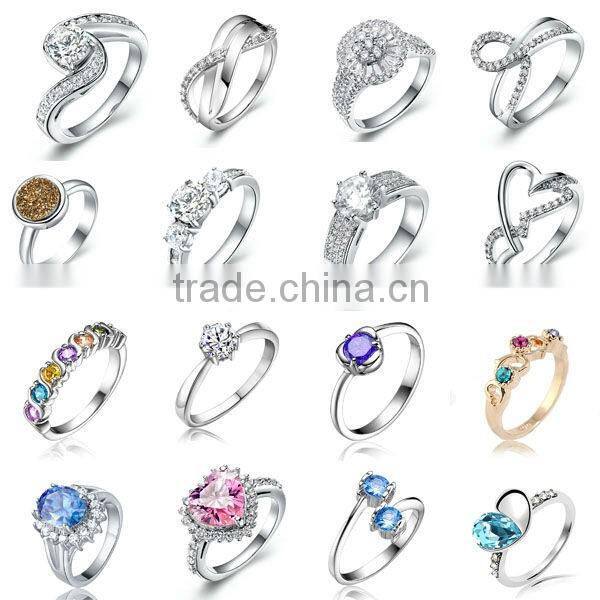 Popular 925 Sterling Silver ring Wedding adjustable Ring plated white gold