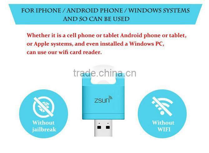 Zsun Wireless Wifi Card Reader Extended Phone Memory U Disk Mobile Storage USB Flash Drive For Android/IOS/Windows Phone