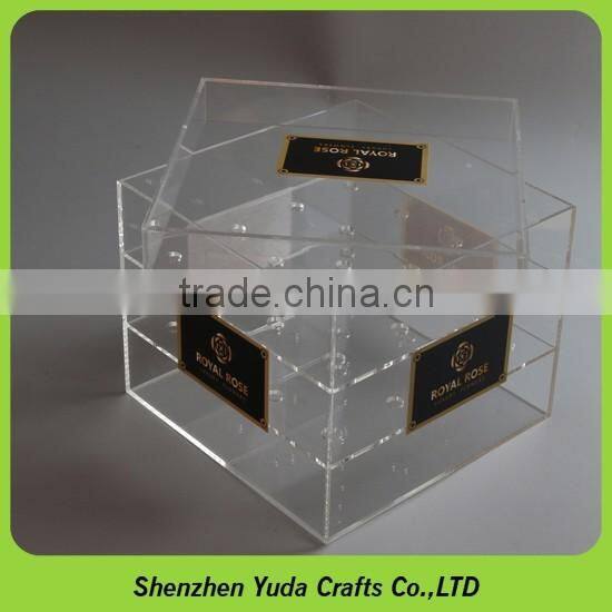 Wholesale sweety Valentine's day acrylic flower case dustproof rose box