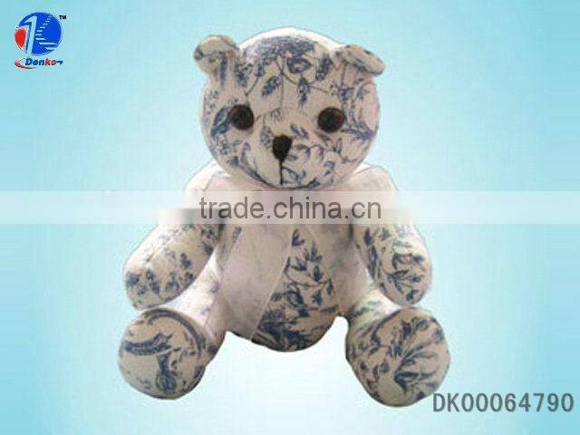 9" Printed Fabric Craft Stuffed Toy Animal Rabbit PP Cotton Filled