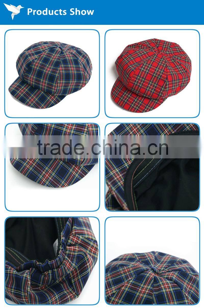 Fashion custom 100% cotton lady and girls newsboy hat and cap
