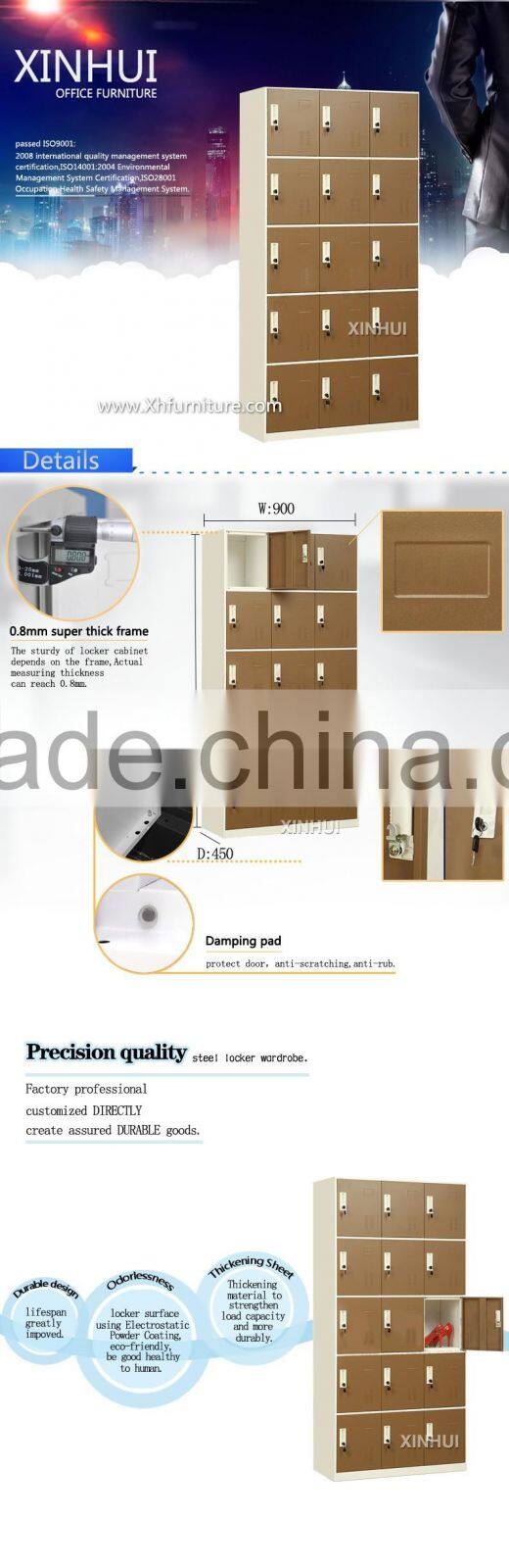 Cheap office furniture 15 doors modern design gym metal locker hot selling