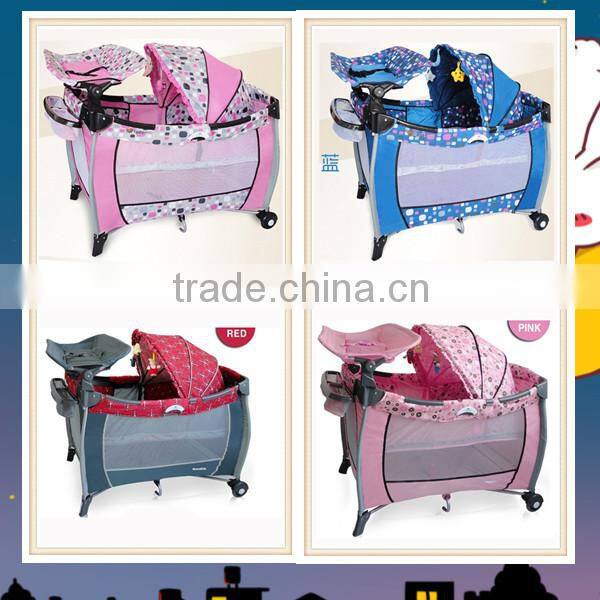 EN71 high quality folding baby travel crib multi-functional baby crib