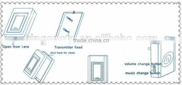 Smart cordless door chime B series with batttery power plug in AC power 300m working distance 52 melodies