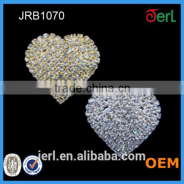 Heart fashion metal rhinestone buttons