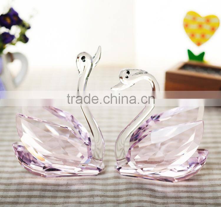 Top K9 clear crystal wedding favors swans