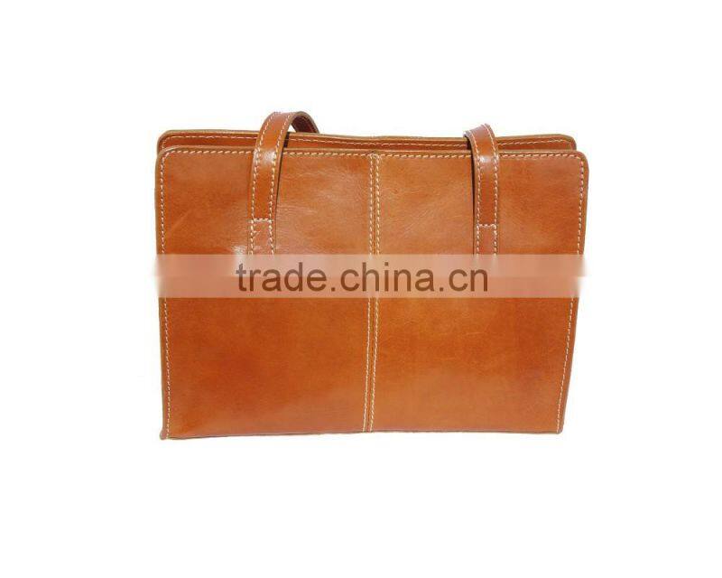 Business shoulder bag with double handle handbags italian bags genuine leather florence leather fashion