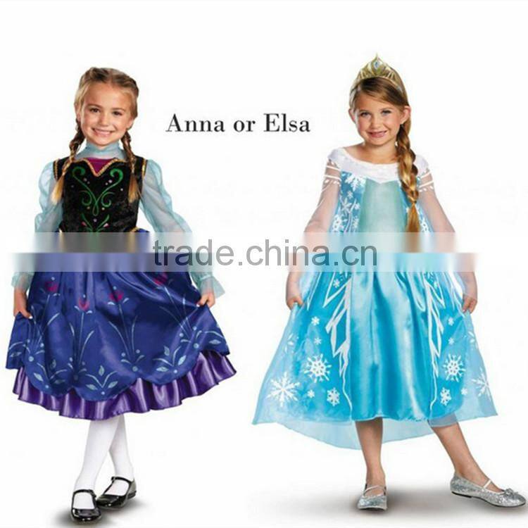 2016 cheap children elsa dress cosplay frozen princess elsa costume