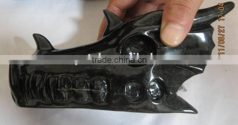 Nature raw onyx dragon skull for sale