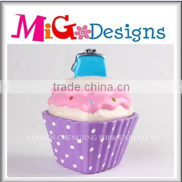 OEM Available Cupcake Style Bag Cap Colorful Ceramic Cookie Jar