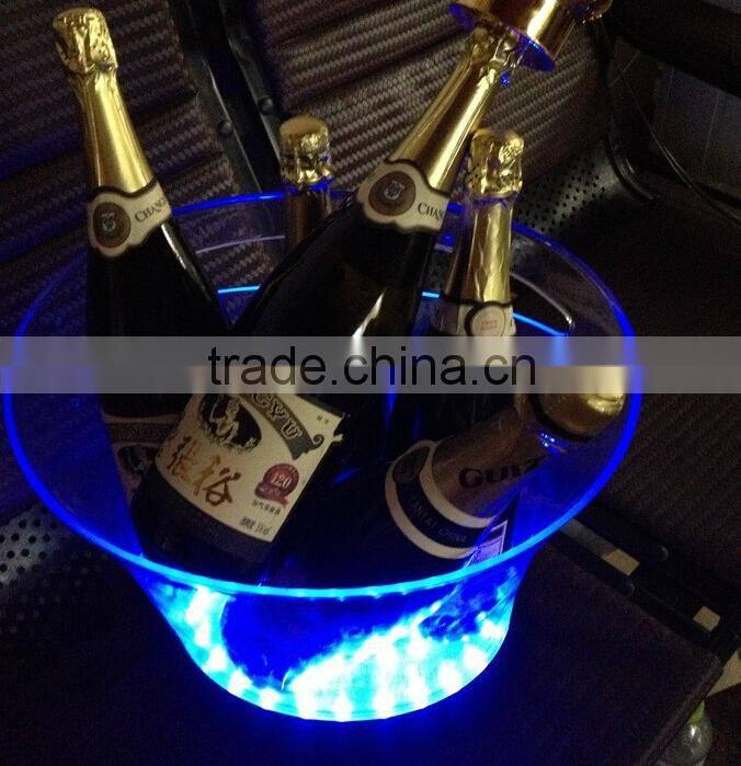 New rechargeable led acrylic ice bucket, illuminated ice bucket for party