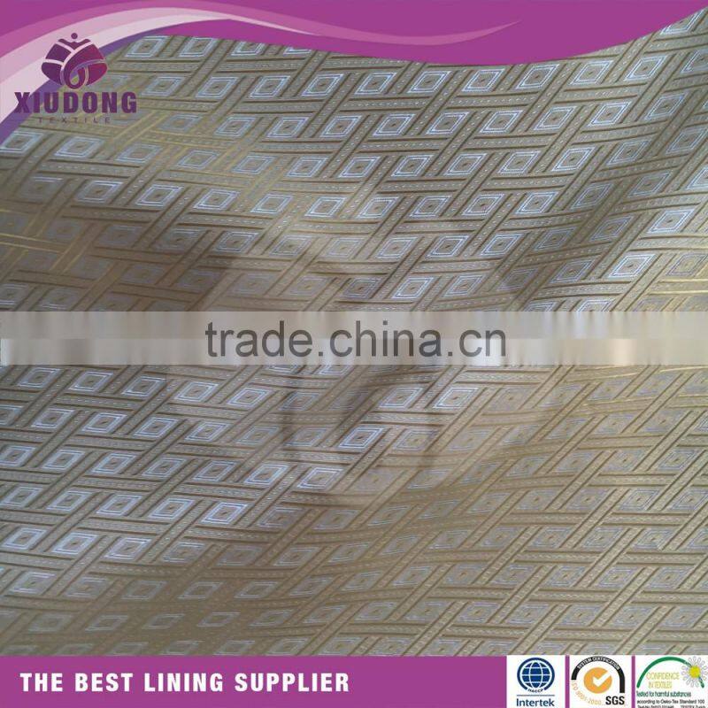 Polyester viscose two-tone Jacquard logo lining fabric for high-class brand garment