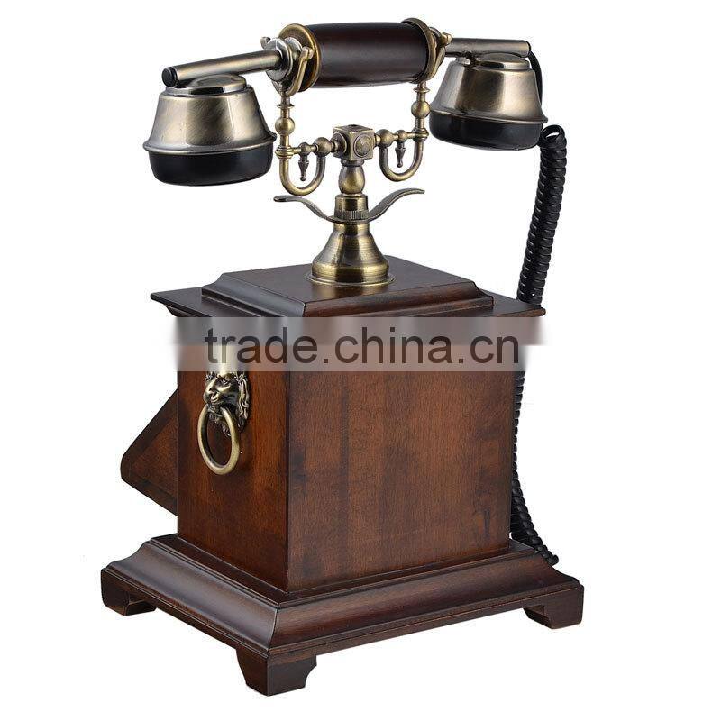 Home Decor Wood Brown Antique Telephone For Sale