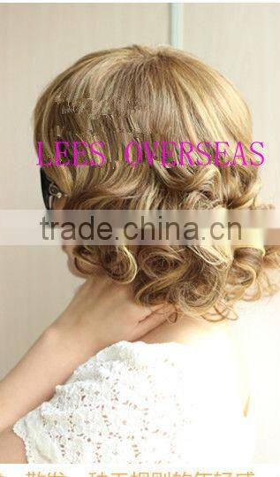 Summer hot sale pear flower golden short wig