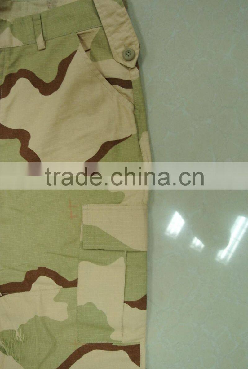 hot sale 60% cotton 40% polyester ripstop yellow tone desert camouflage USA army battle dress uniform