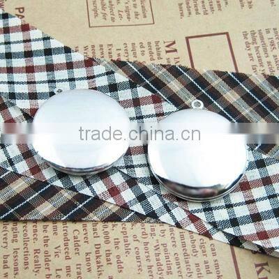 33mm silver plated brass round blank photo locket pendant charm DIY jewelry supplies 1112003