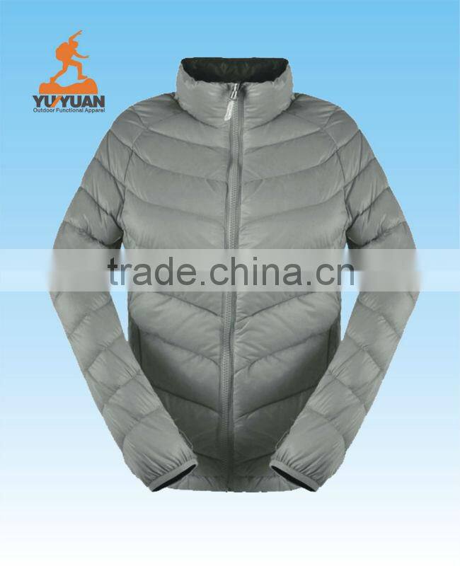 100 polyester grey down jackets for lady without hood