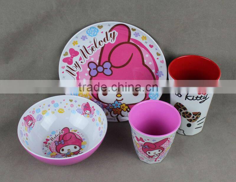 kids melamine printed dinner set