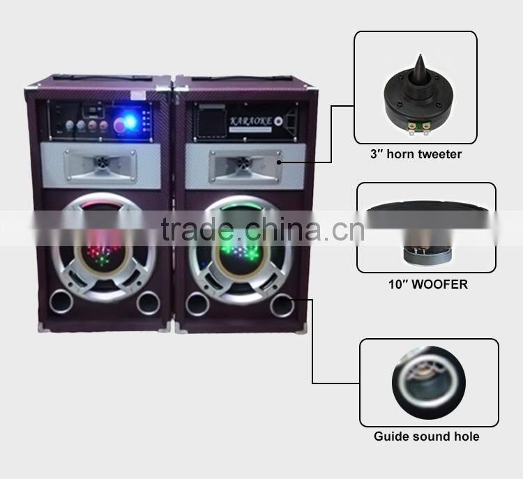 10inch Subwoofer Amplifier With USB Port LED Club Light Speaker For Karaoke