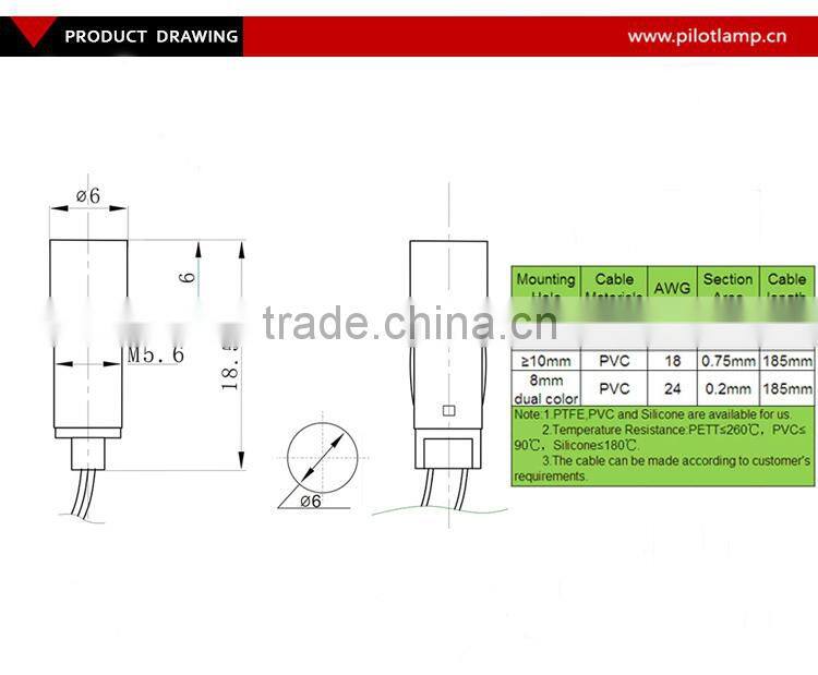 2015 FILN plastic 6mm 380v neon led mi-bulb led electric water heater indicator