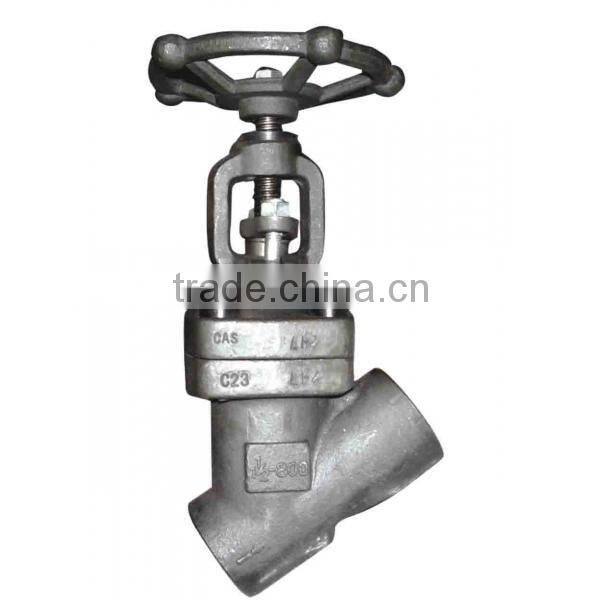 welding forged steel Y type globe valve
