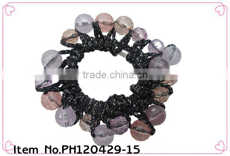 fancy beaded elastic Hair Band Ponytail Holder