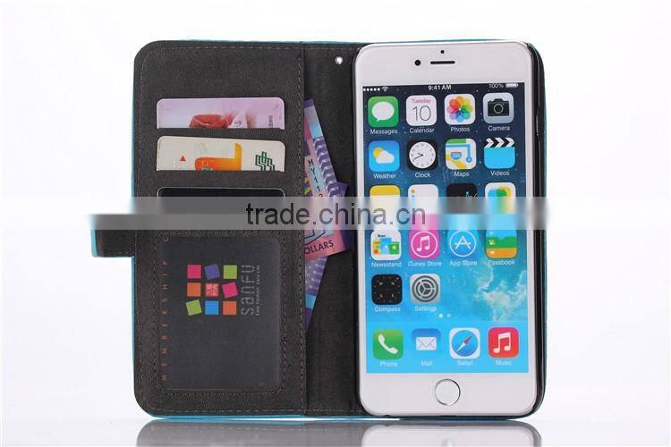 2 in 1 high quality PU magnet case for iphone6/6s with 3 card slots wallet case for mobilephone