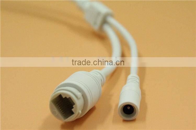 Factory Custom CCTV Camera Connection Cable with RJ45 Female LED Light and DC5.5x2.1 Plug