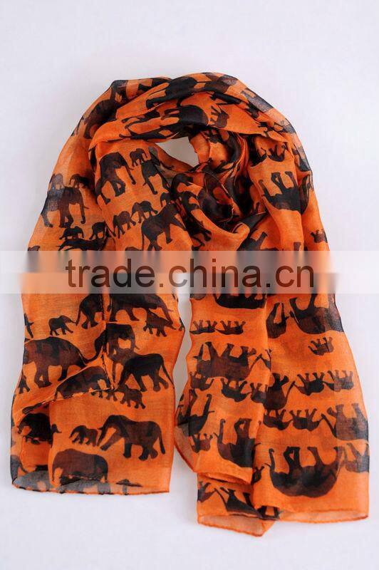 New Fashion Women Elephants Print Scarves Animal Print Shawl Wrap Women Hijab Scarf