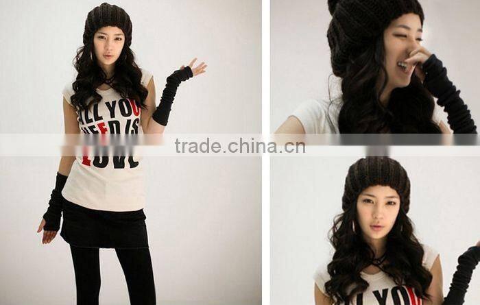 2014 New Fashion Unisex Autumn/Winter Hand Arm Crochet Knit Long Stretchy Fingerless Gloves Warm