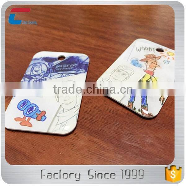 MIFARE Classic 1k waterproof epoxy mini small key fob card with metal side