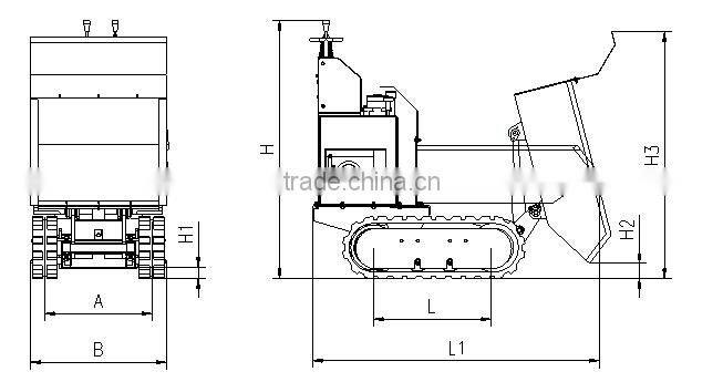 rated load weight 350kg mini dumper for garden transport
