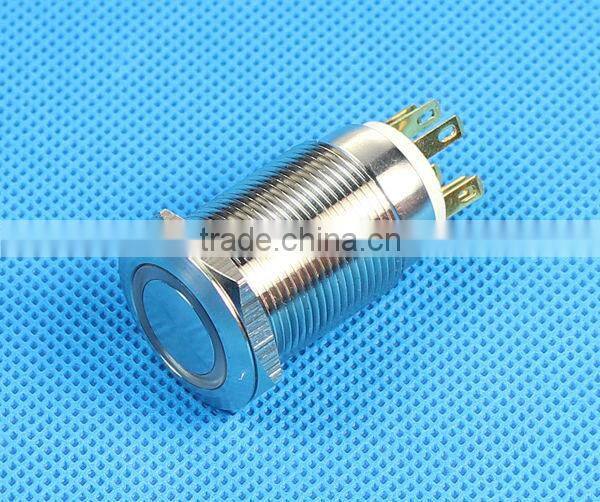 19mm illuminated push on push off switch