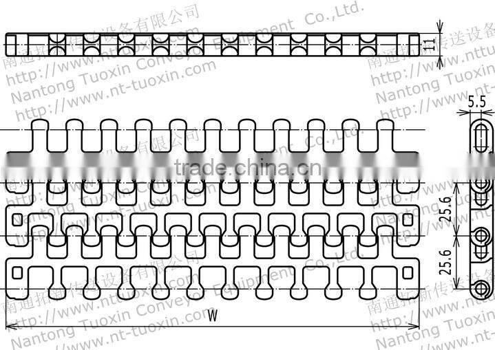 M2540 Radius Flush Grid Plastic Modular Conveyor Belt for Beverage