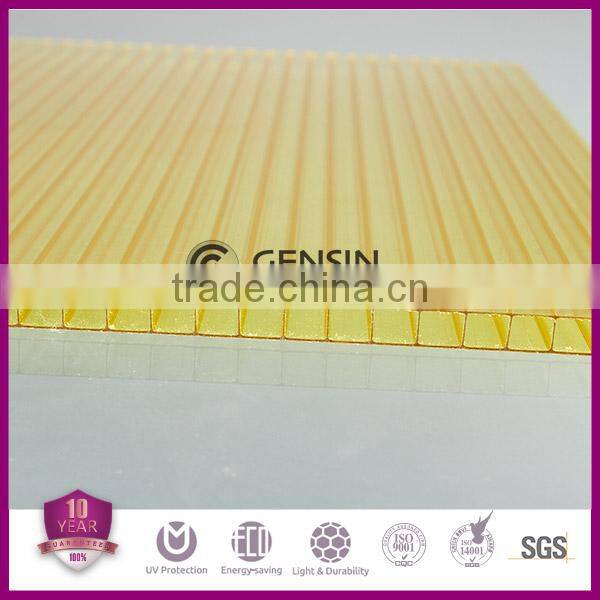 4mm/6mm Translucent Double Skin Polycarbonate Hollow Sheet 100% Makrolon PC Resin UV Protector 2100mm x 5800mm/6000mm/11800mm