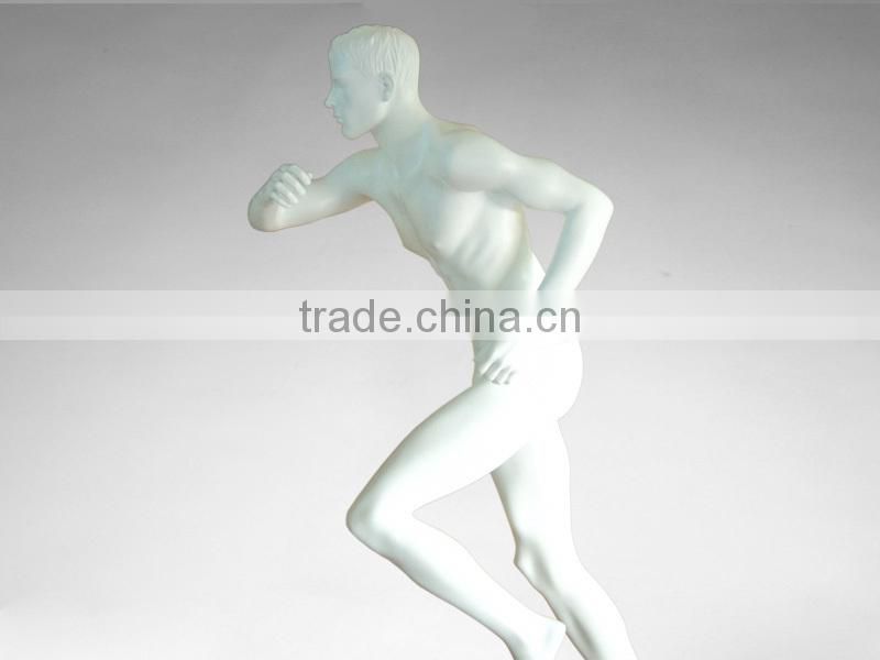 Male Running Realistic Strong Athletic Fiberglass Mannequin Display For Sale