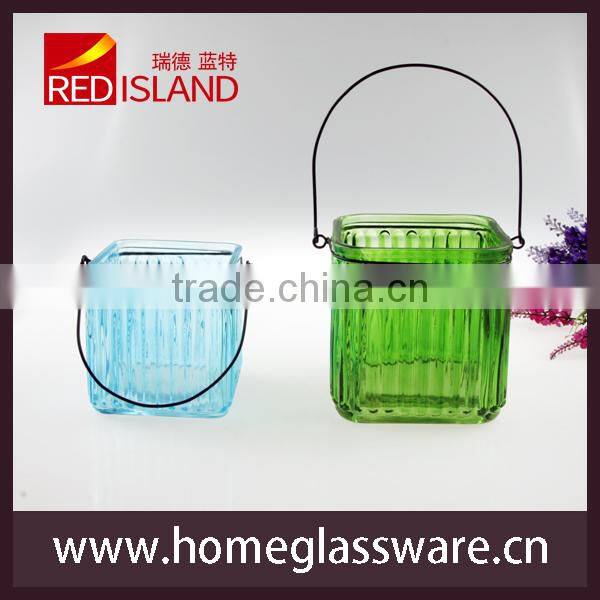 square Shape Glass Hanging Planter - Succulent Pot Container