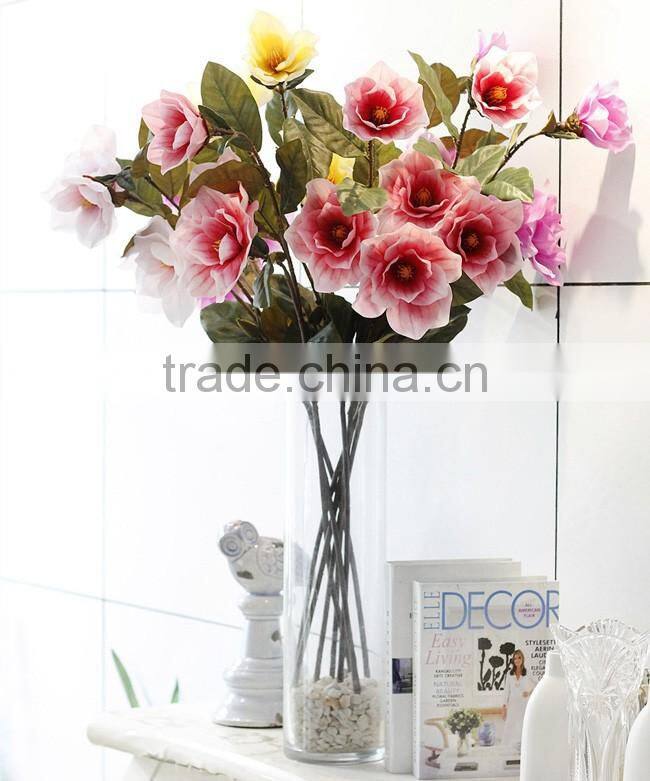 Home& wedding real touch rubber Magnolia decorative artificial table flowers