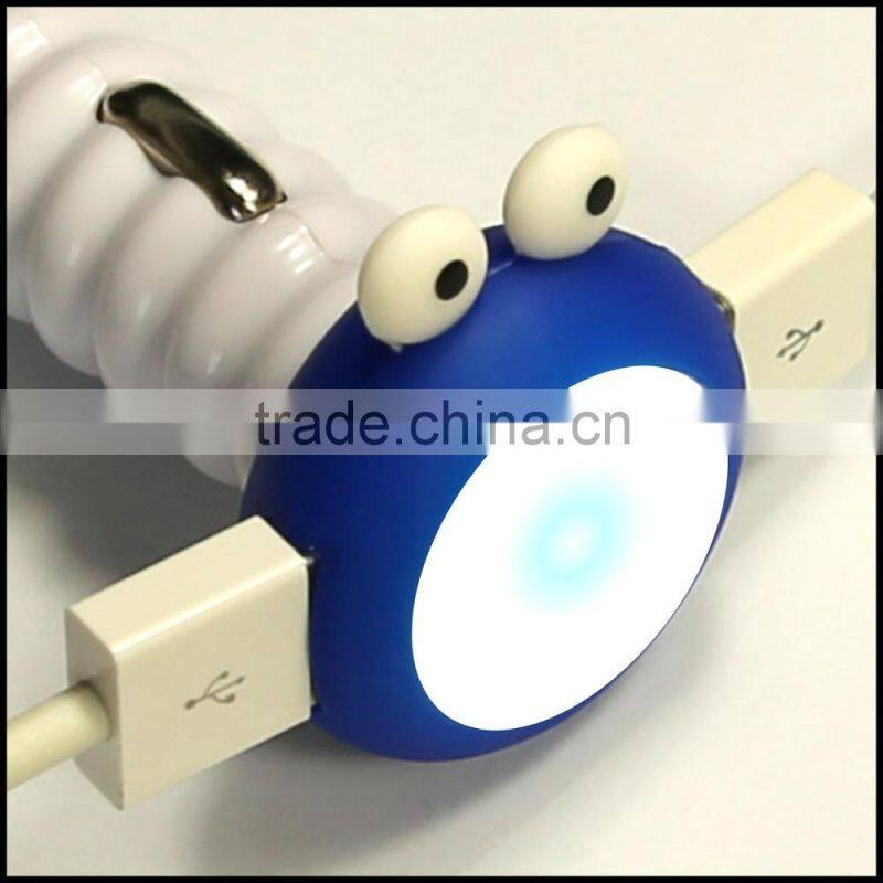 Light up Dual USB car charger with removable Goofy silicone Ring