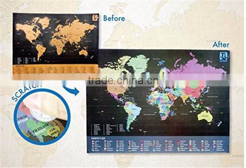 Travel Inspired Scratch Wanderlust Poster Map with 229 Travel Stickers AMA-10