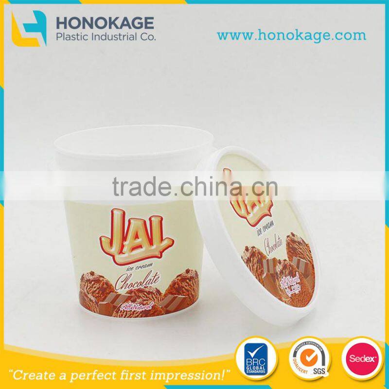 Recycle ice cream cups, high desirable ice cream container, disposable ice cream container with lid