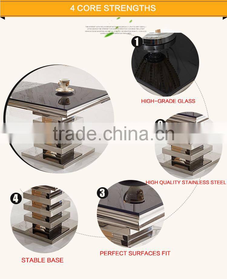 D414 Living Room Modern Square Marble end Table Small