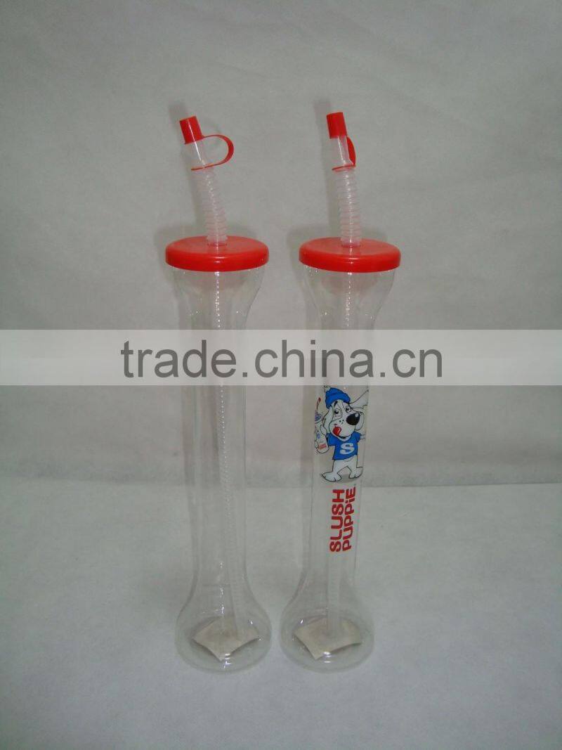 Wholesale Slush Yard Plastic Cups with Straw