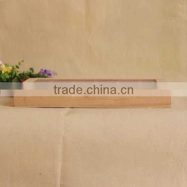 Exquisite Transparent Cover Wooden Cosmetics Storage Box, Square Wood Lattice Packaging Box