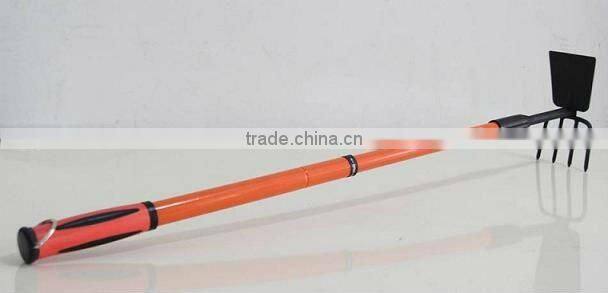 Multi-fuction bow rake & hoe with telescopic handle