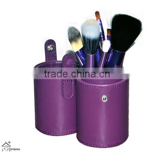 12 pcs Pro Makeup Cosmetic Brush Kit Leather Cylinder Cup Holder Case Set cheap makeup brush