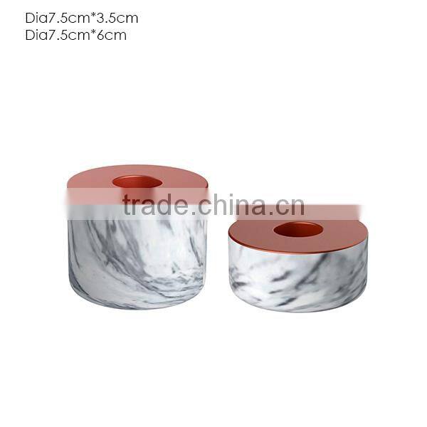 Natural stone marble concrete candle jars with lids for container holder home decor