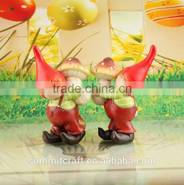 Mushroom brothers antique polyresin sweet miniature people set